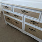 Vintage Luxury Chest of Drawers in White with Champagne Metallic Detailing