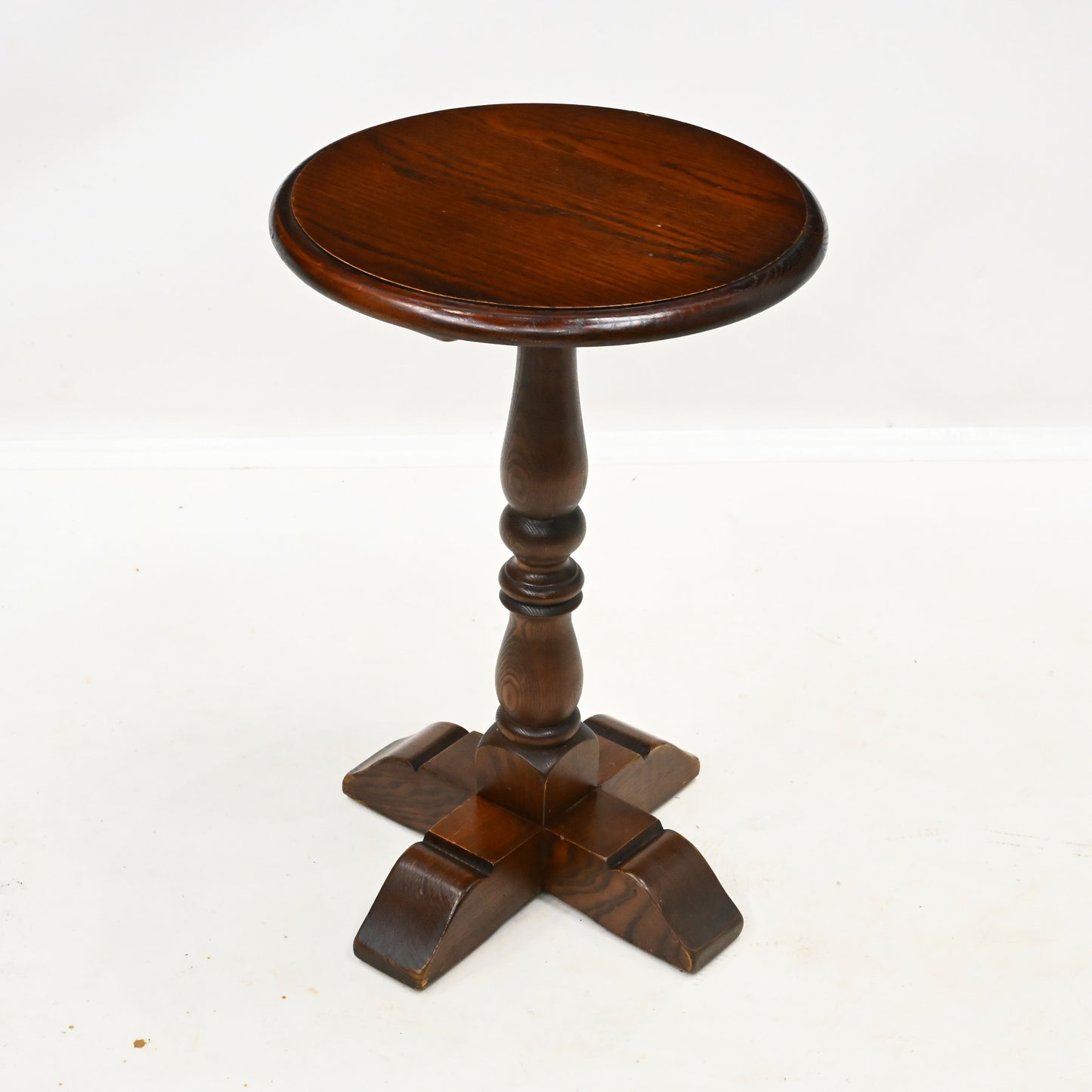 Old Charm Wine/Side Table Pedestal Tudor Brown Model 2217 FREE Delivery. SBR10692/1007E