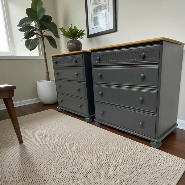 Stunning Oak Priory Chest Of Drawers Vintage