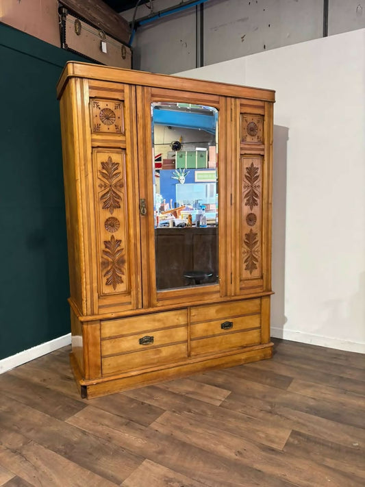 Victorian Ash Decorative Double Wardrobev