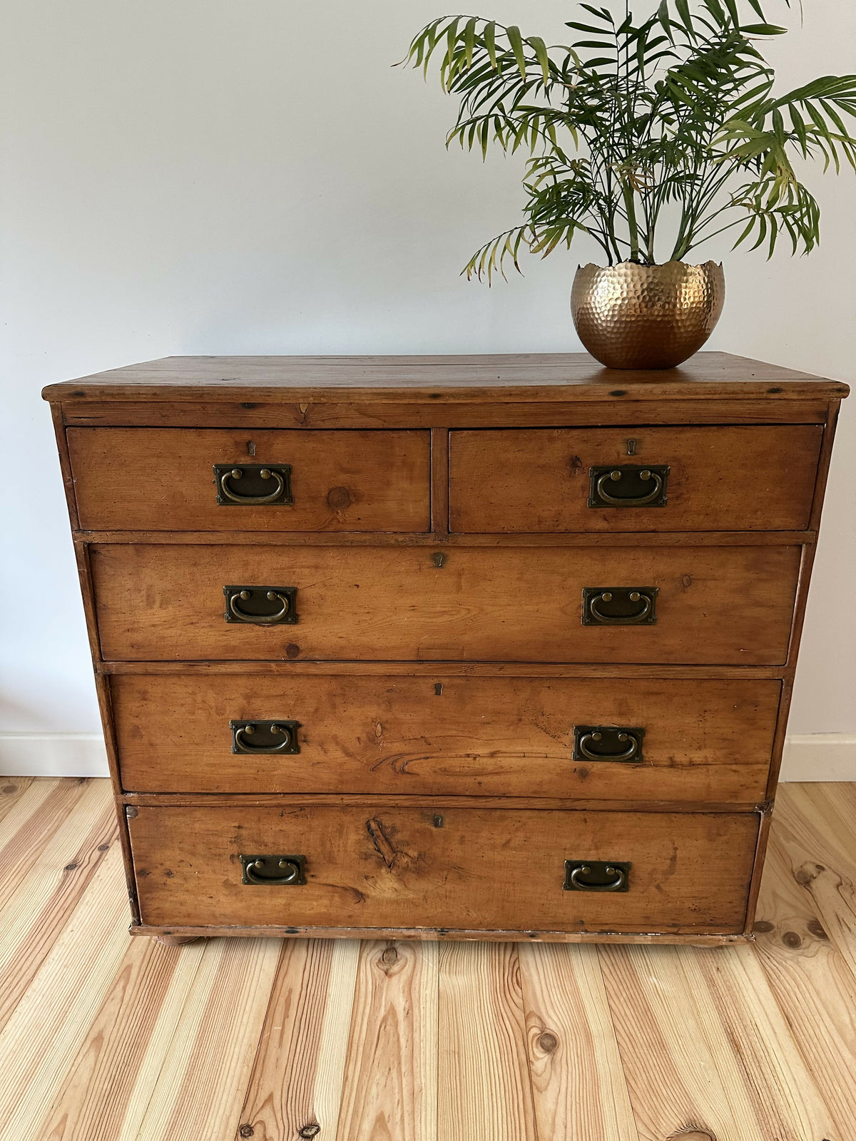 Antique Victorian Pine Chest of Drawers Rustic Solid Pitch Pine