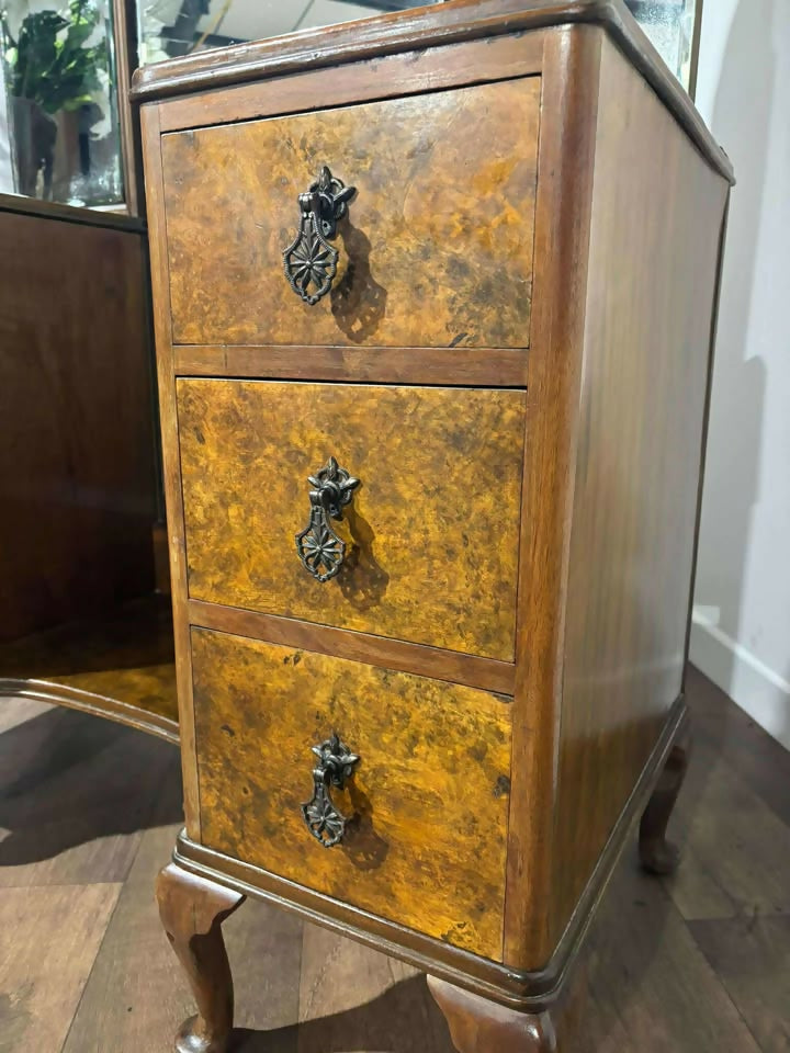 Vintage Burr Walnut Dressing Table