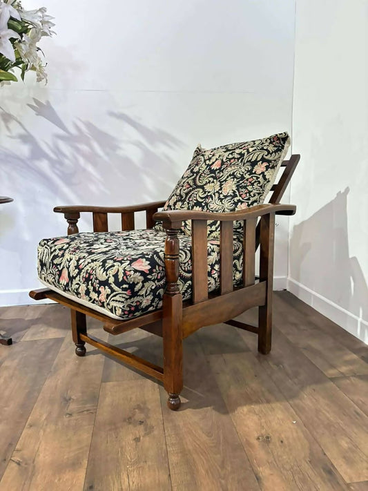 Vintage Oak Reclining Armchair