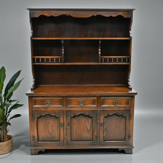 Old Charm Oak Dresser In Tudor Brown 2 Piece Sideboard Display FREE UK Delivery*