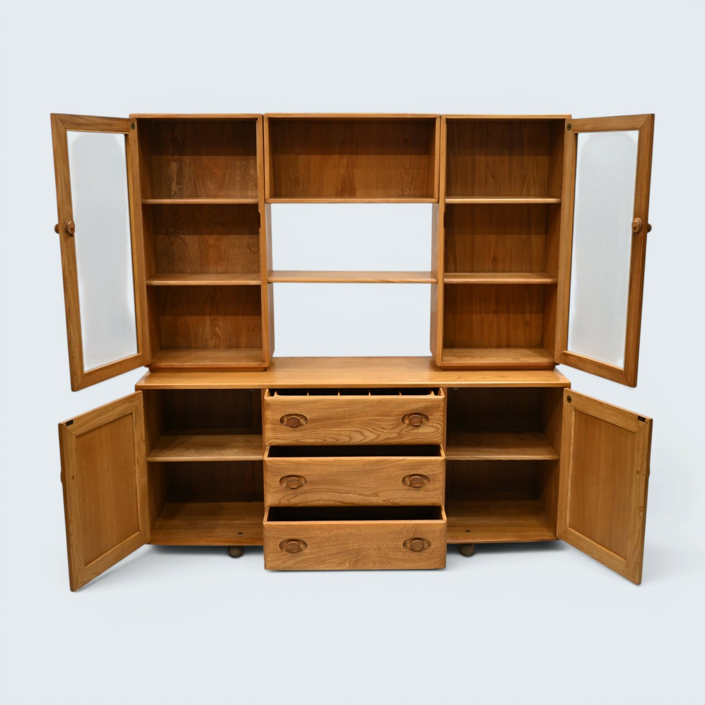 Large Ercol Windsor Sideboard Display Cabinets Light Finish FREE UK Delivery*