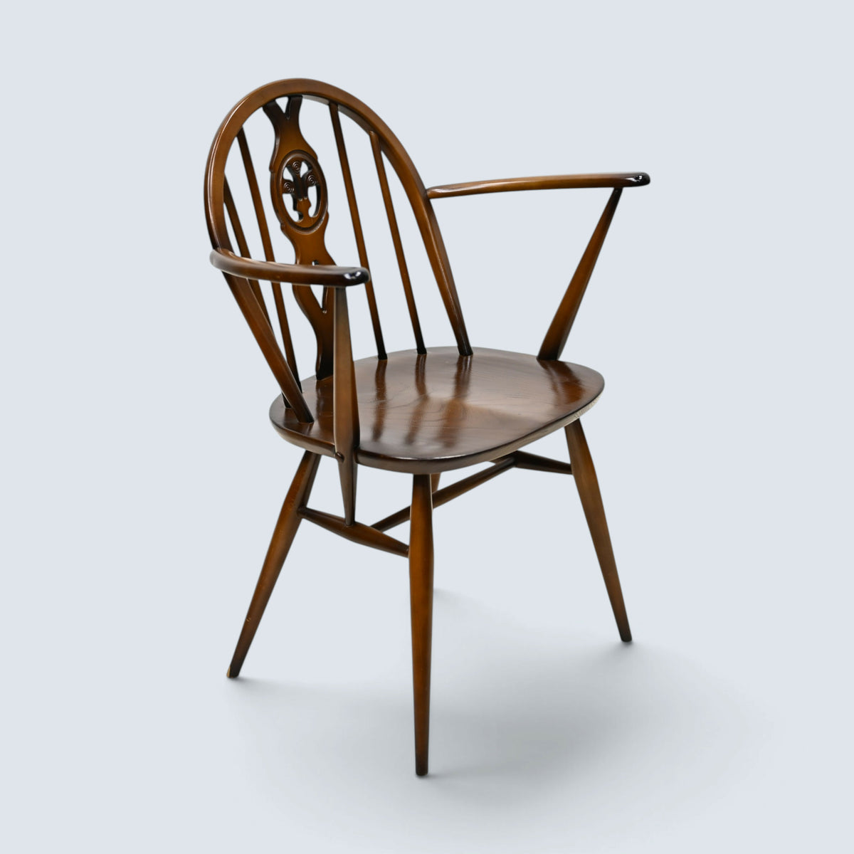 4 Ercol Windsor Dining Chairs Fleur-De-Lyes Traditional Finish FREE UK Delivery*
