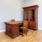 Desk Antique French Style Oak Double Sided Carved Pedestal Desk LOT 6514
