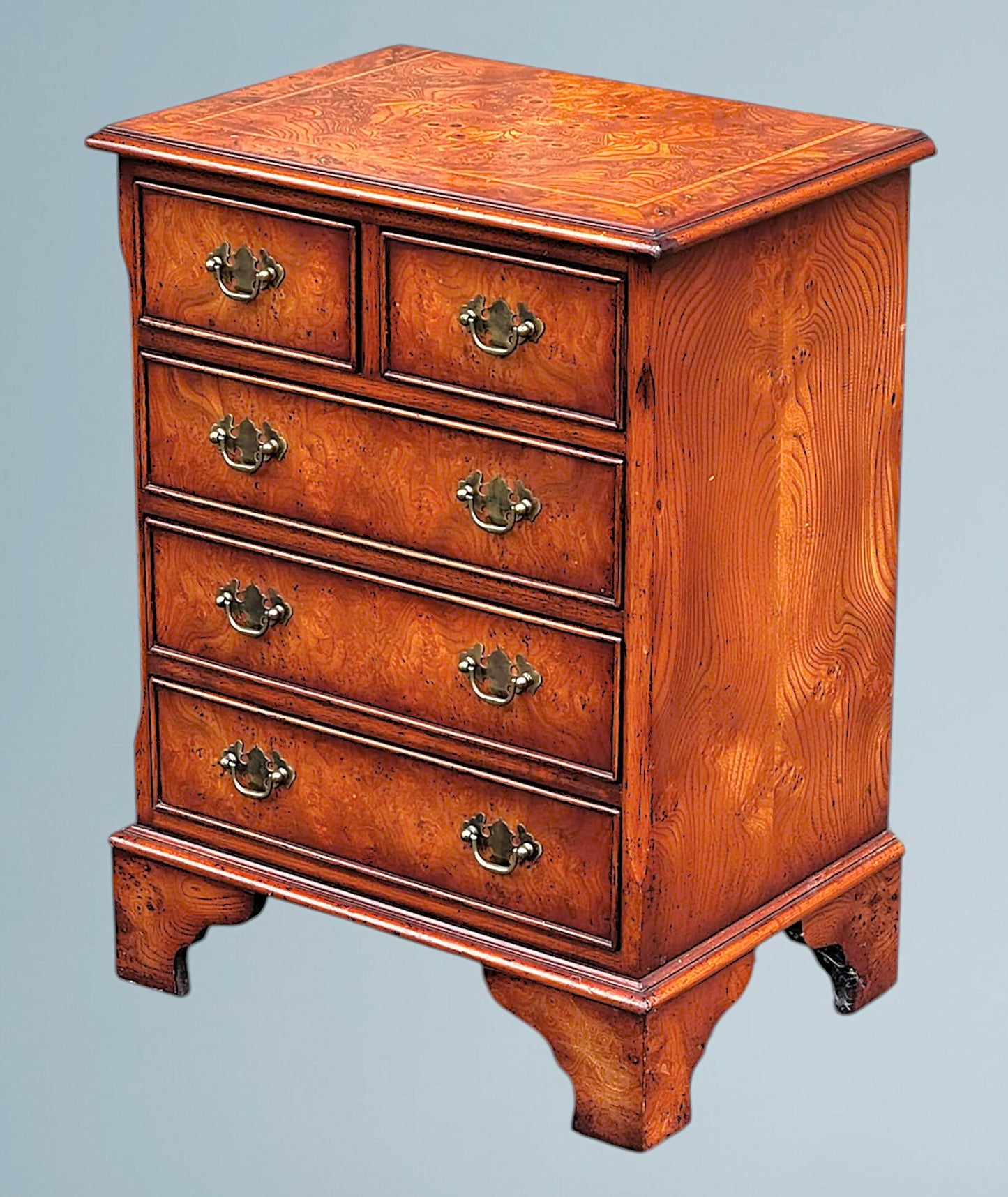 Small Figured Walnut Chest of Drawers