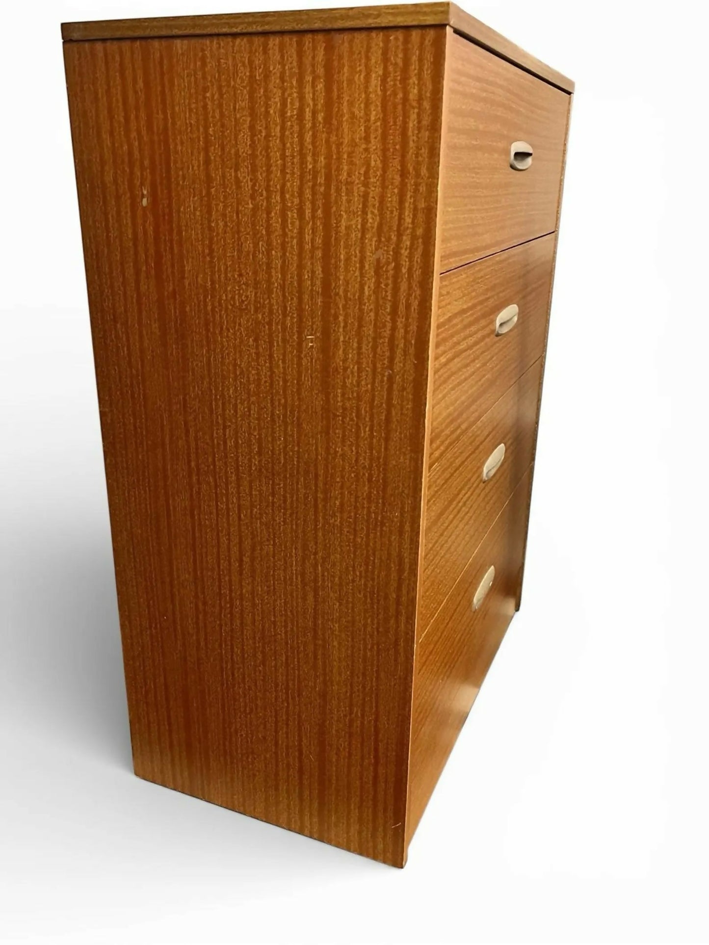 Vintage 4 Drawer Chest of Drawers by Homeworthy Mid Century Teak Effect 88cm