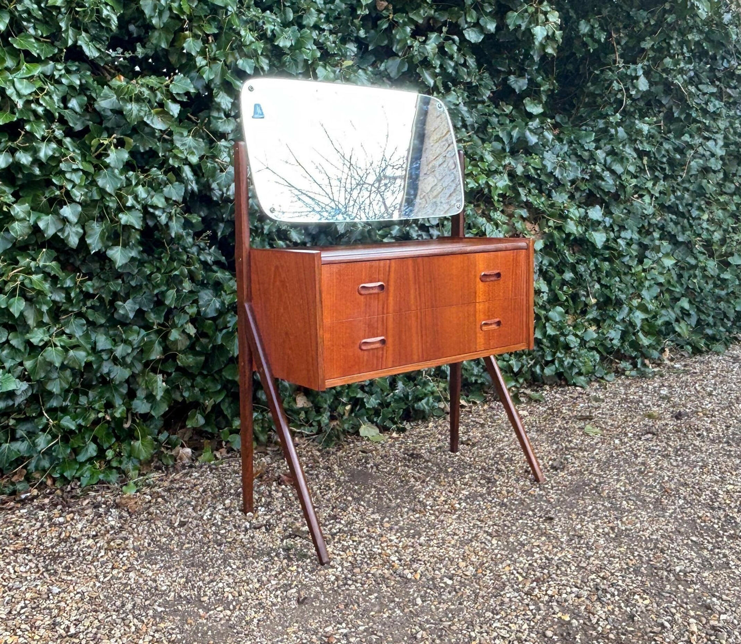 Vintage 1960's Danish Teak Vanity Table