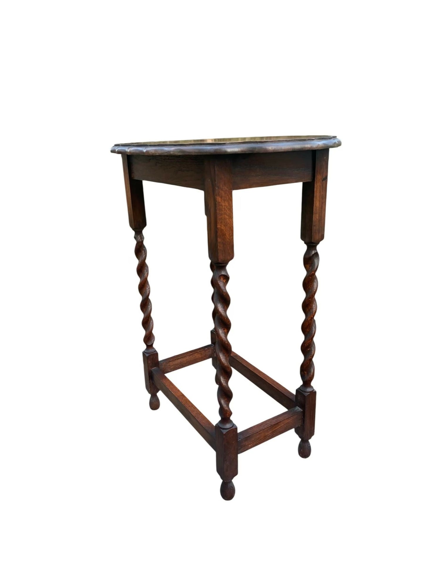 Antique Oak Barley Twist side table