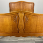 Bed Vintage French Louis XVI Double Bed Frame Oak Carved Headboard LOT 3654