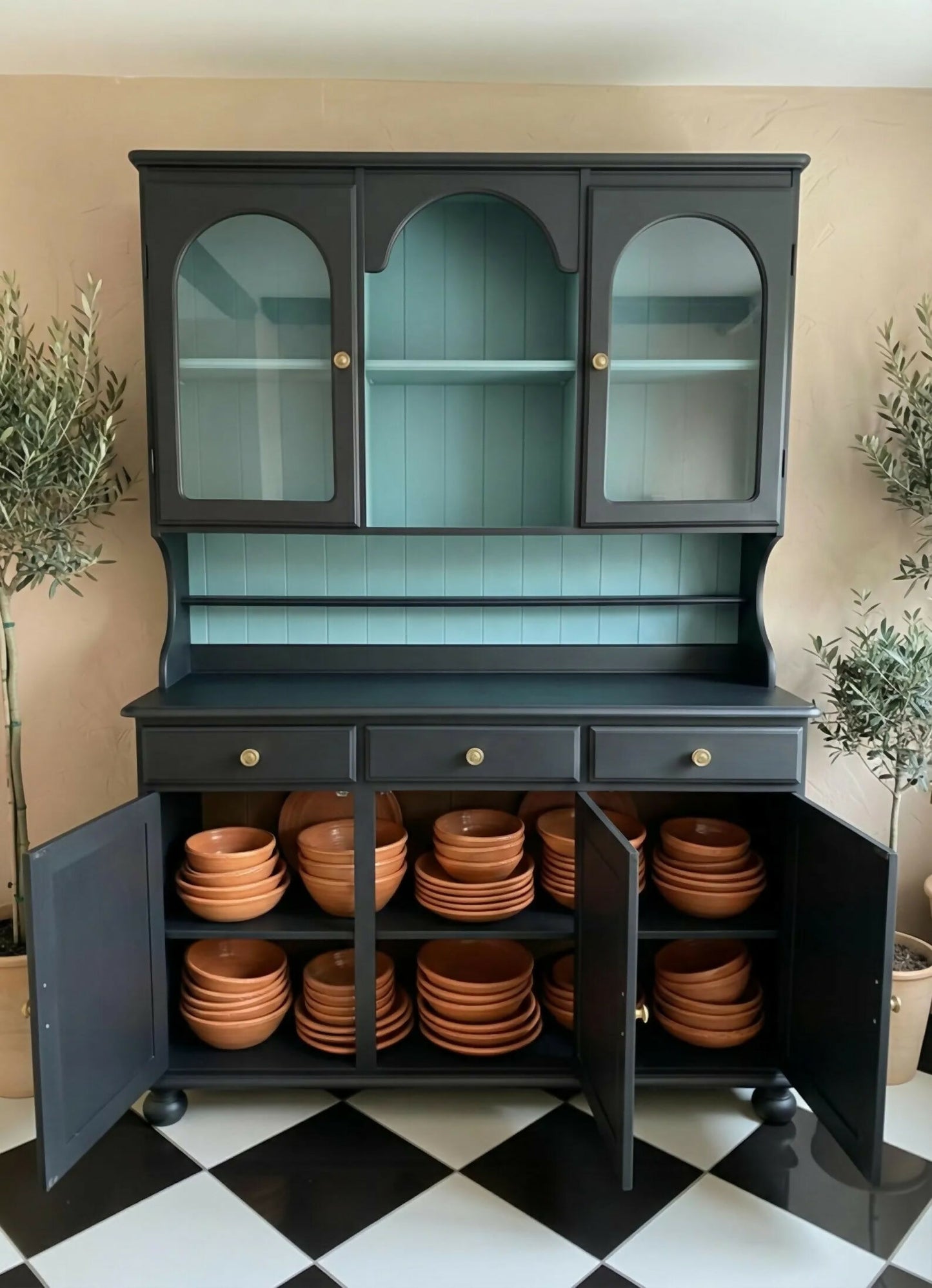 Vintage black Welsh Dresser