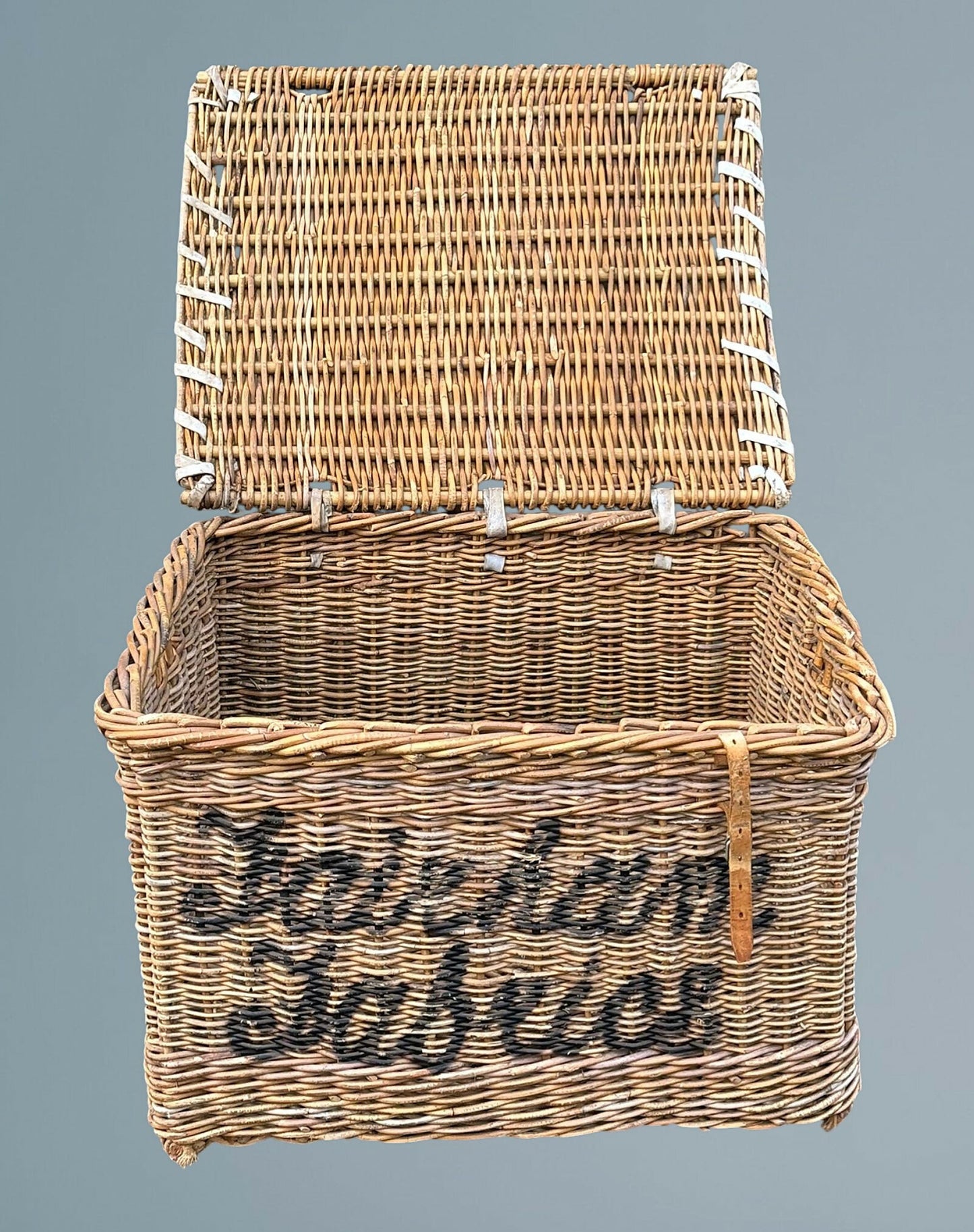 A Large Antique Wicker Log Basket