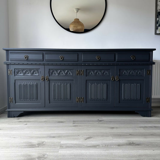Old Charm 'Off Black' Antique Carved Sideboard