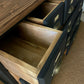 4ft Apothecary haberdashery "style" merchant bank chest of drawers sideboard Solid pine ebonized black x13 drawers