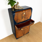 Navy Blue And Gold Art Deco Burl Walnut Cocktail Cabinet, Drinks Cabinet