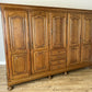 Wardrobe Vintage French Style Five Door Oak Carved Armoire Cabinet LOT 6129