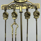 Fireplace Set Vintage French Style Brass 5 Piece Companion Set LOT 6445