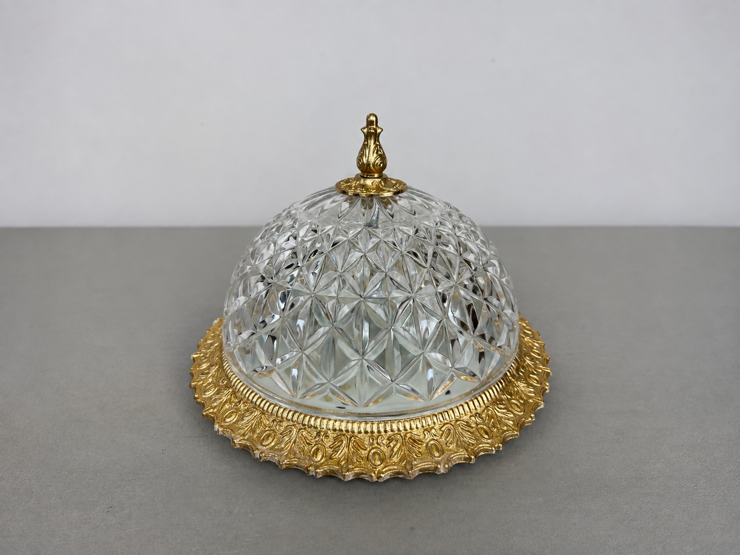 Ceiling Lamp Vintage French Brass Crystal Glass Chandelier Pendant LOT 6470