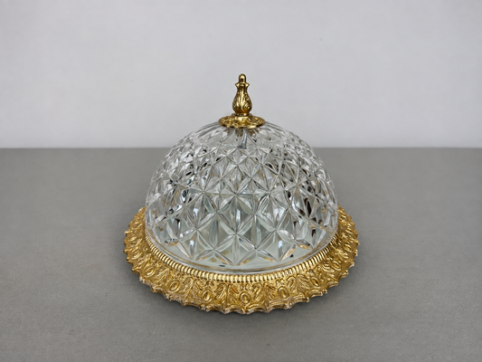 Ceiling Lamp Vintage French Brass Crystal Glass Chandelier Pendant LOT 6470