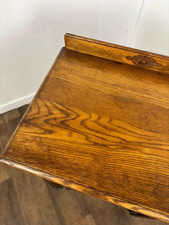 Vintage Oak Two Drawer Chest on Castors