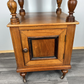 Bedside Table Antique French Style Marble Top Walnut Cupboard Cabinet LOT 4043