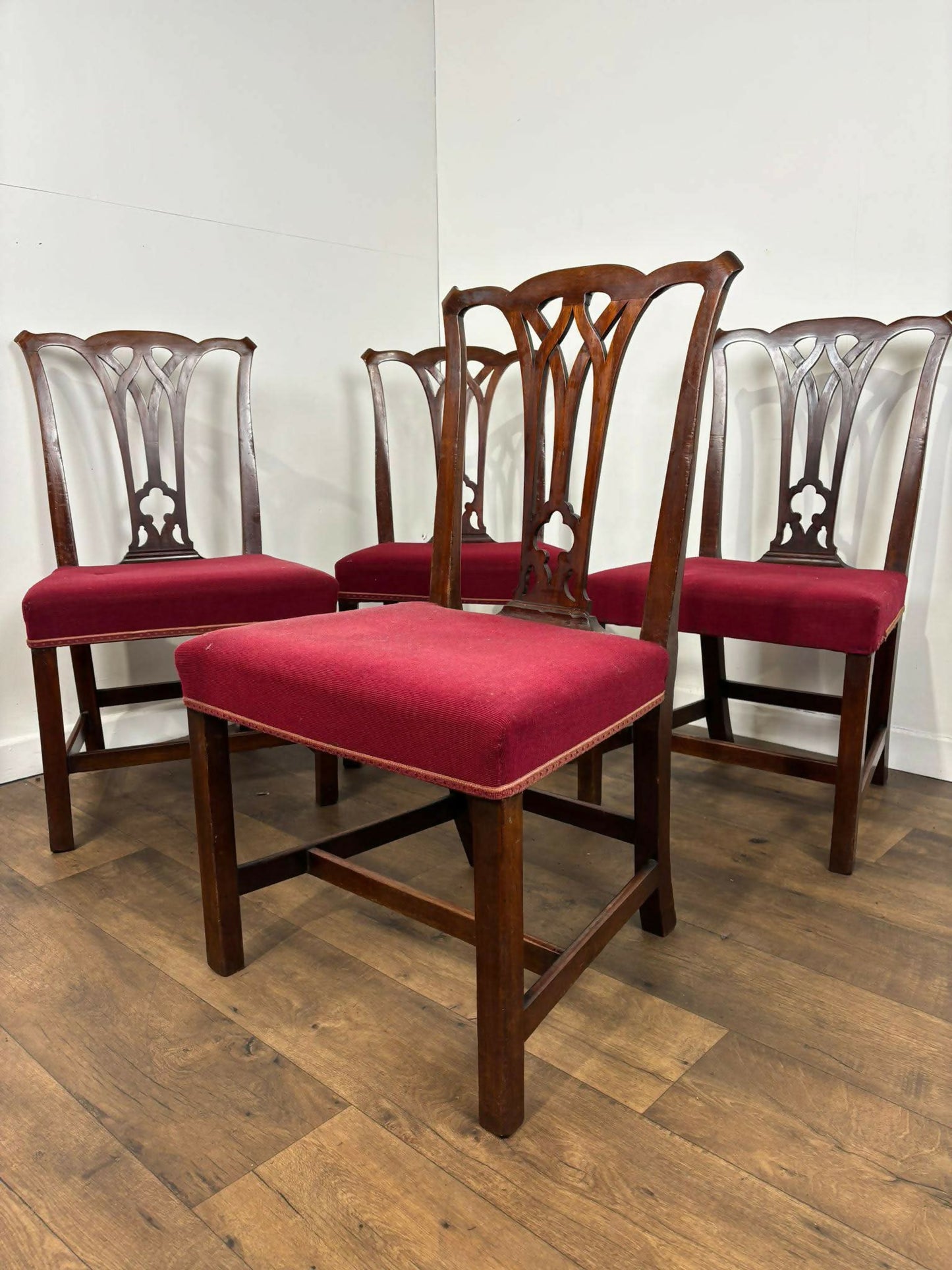 Vintage Set of Four Georgian Style Mahogany Dining Chairs