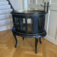 Drinks cabinet. Small, handpainted Black/gold cabinet with harlequin design.