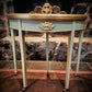 Georgian Demi-Lune Games/Card Table in Sage Green & Gold - Regency Style