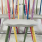 Rainbow Colour Solid Wood Farmhouse Dining Table And Chairs