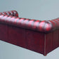 English Oxblood Leather Chesterfield Three Seater Sofa