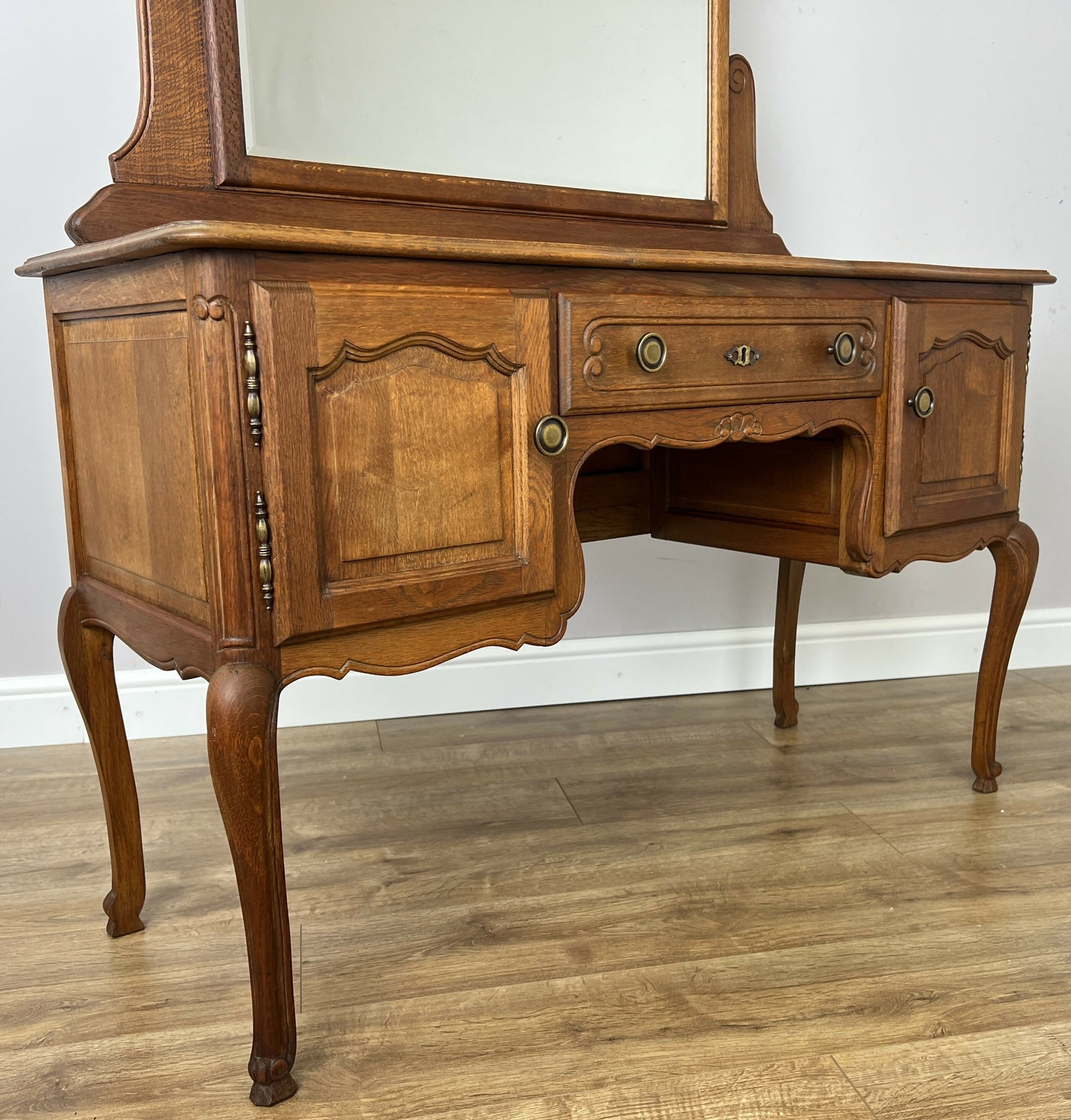 Dressing Table with Mirror Vintage French Oak Louis Vanity Table Makeup LOT 6317
