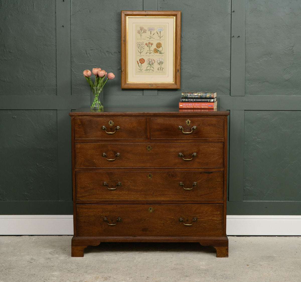 Large Georgian Oak Drawers - 2 Over 3