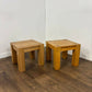 Modern Pair Of Solid Oak Side Tables / Lamp Tables