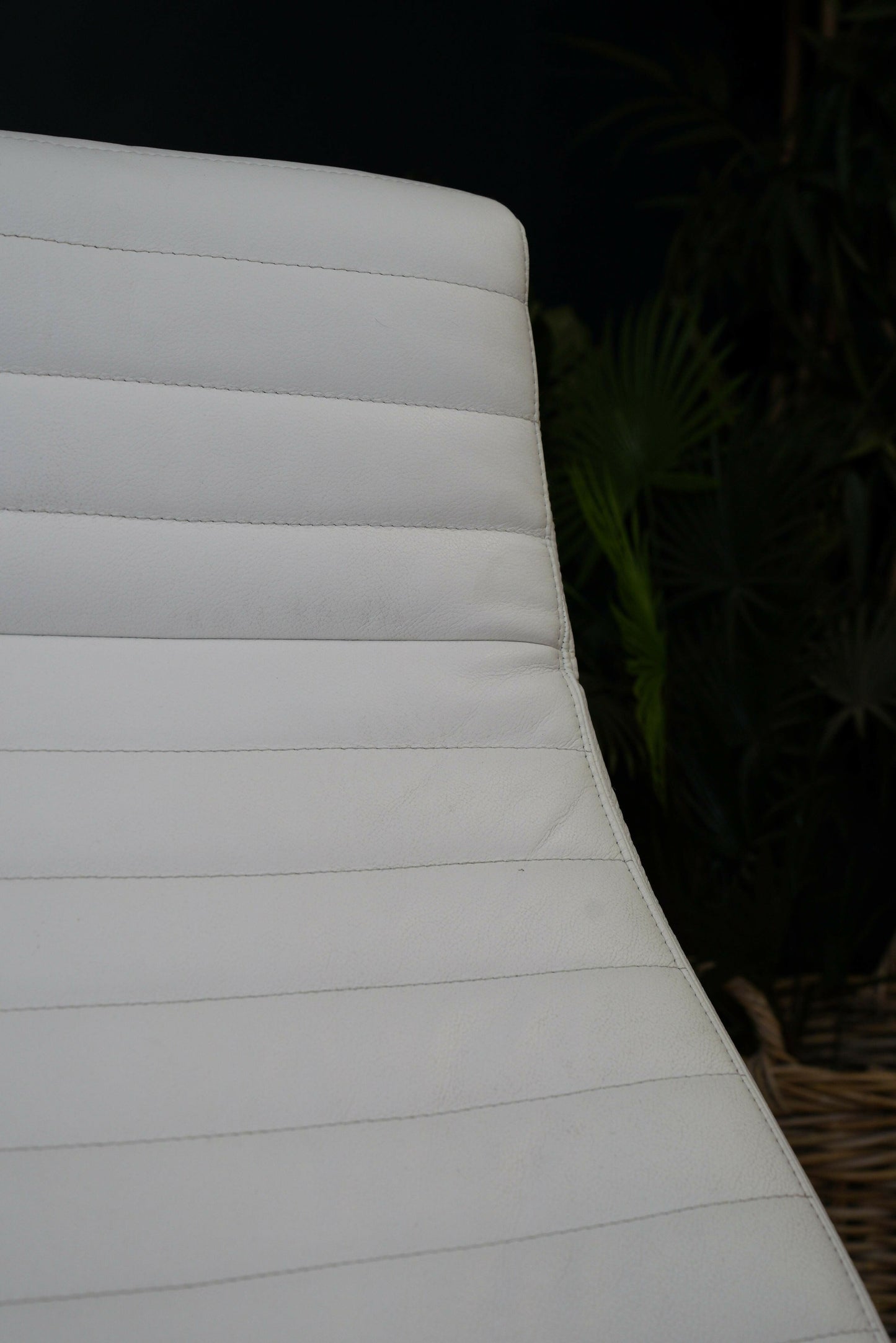 Vintage Danish Modern High Back Swivel Lounge Chair | Chrome & White Leather