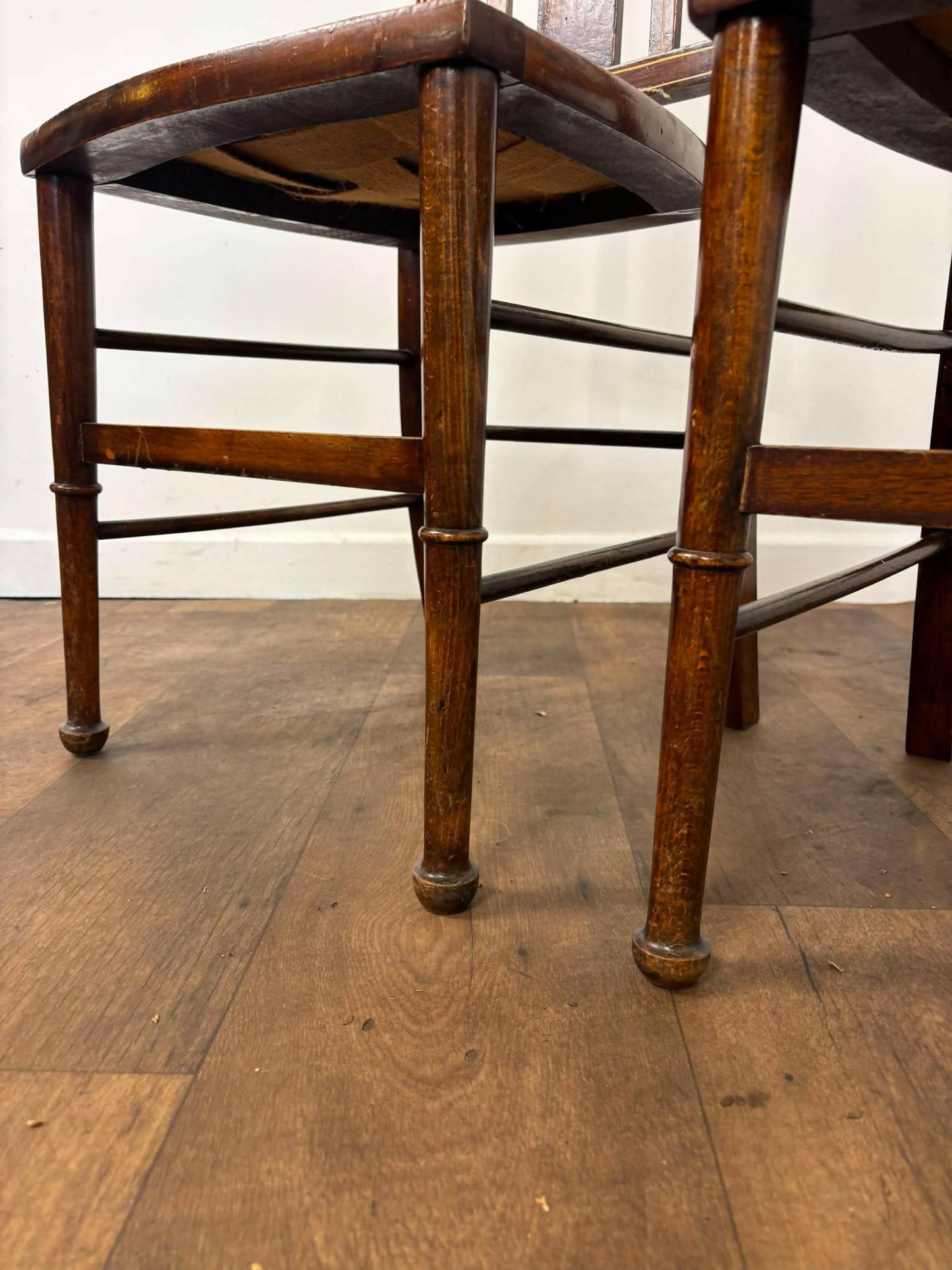 Pair of Edwardian Arts & Crafts Inlaid Mahogany Parlour Chairs