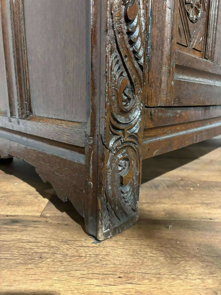 17th Century & Later Carved Oak Livery or Hall Cupboard