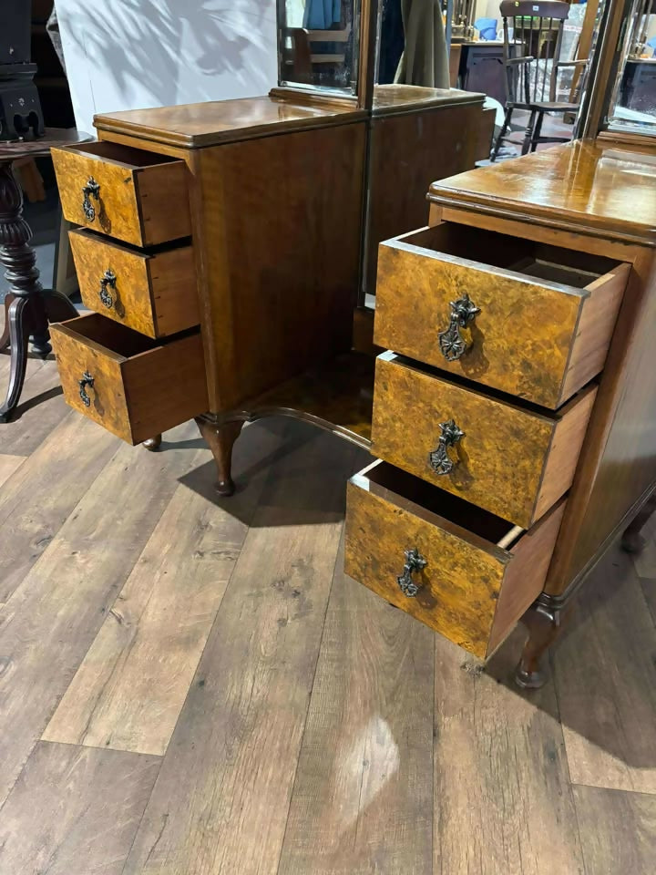 Vintage Burr Walnut Dressing Table