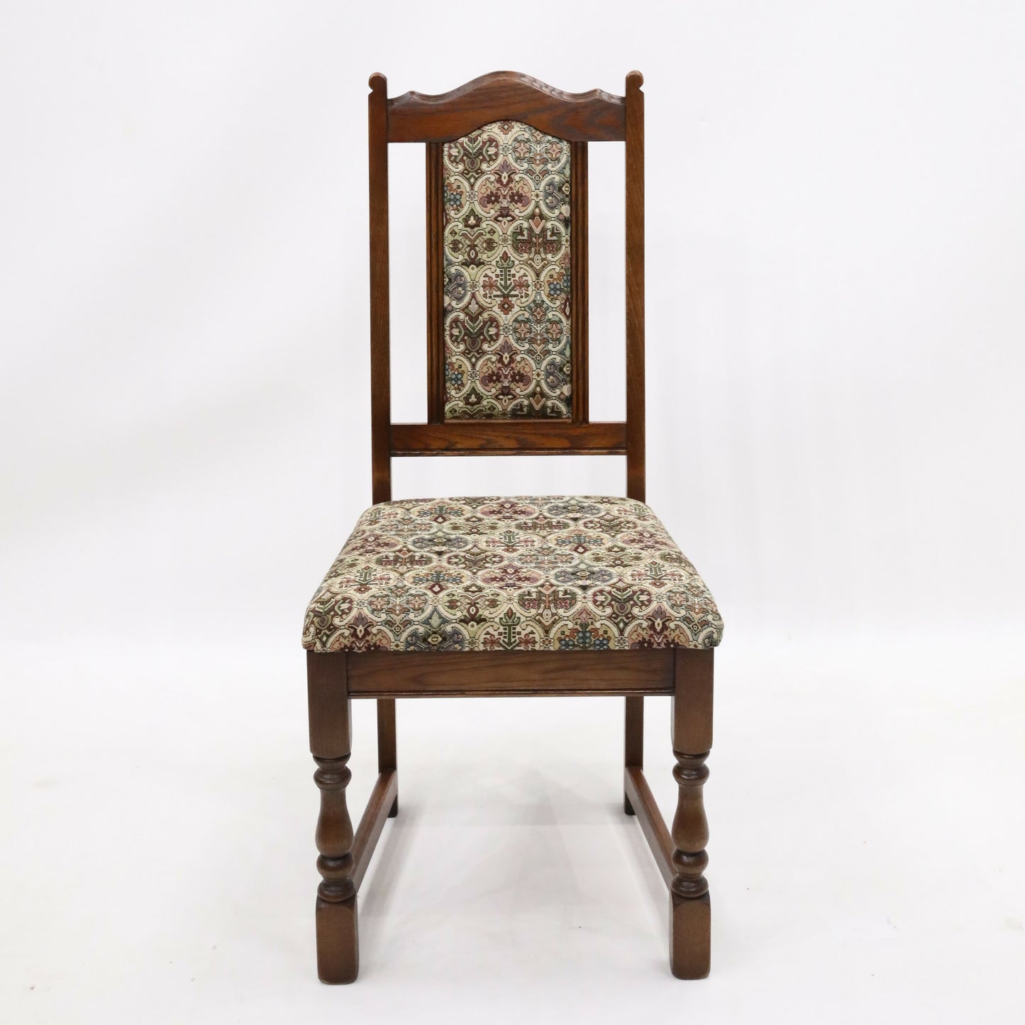 4 Dining Chairs Old Charm Tudor Brown #2067 Whempstead Fabric FREE* UK Delivery. SBR9545/1109D