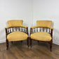 Pair of Edwardian Mahogany Upholstered Tub Chairs