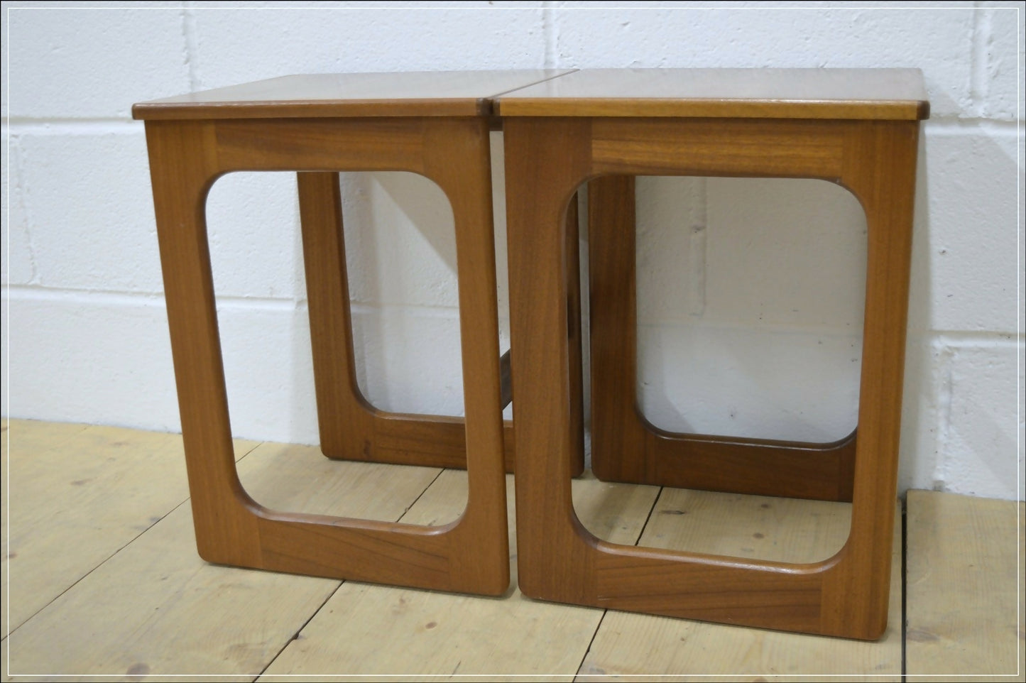 Vintage Bedside Table Set Of 2 Pair McIntosh Teak Mid Century Danish Design