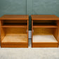 Pair Mid Century Teak Bedside Table - 1960s - Avalon