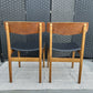 Pair of Vintage Mid-Century Danish Dining Chairs Black Vinyl