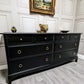 Stag Minstrel Captains Chest, Solid Wood, Eight Drawers, Black Chest of drawers
