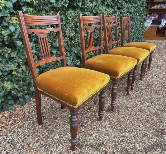 Vintage Antique Edwardian Mahogany Dining Chairs x 6