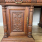 Desk Antique French Style Oak Double Sided Carved Pedestal Desk LOT 6514