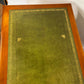Reproduction Yew Wood Pedestal Desk with Green Leather