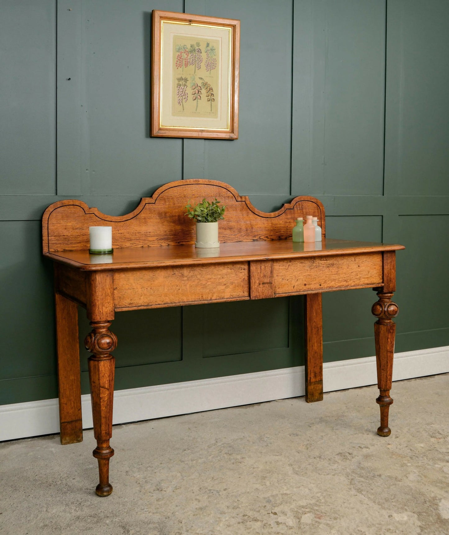 Victorian Oak Washstand Vanity Unit - Hall Table - Writing Desk
