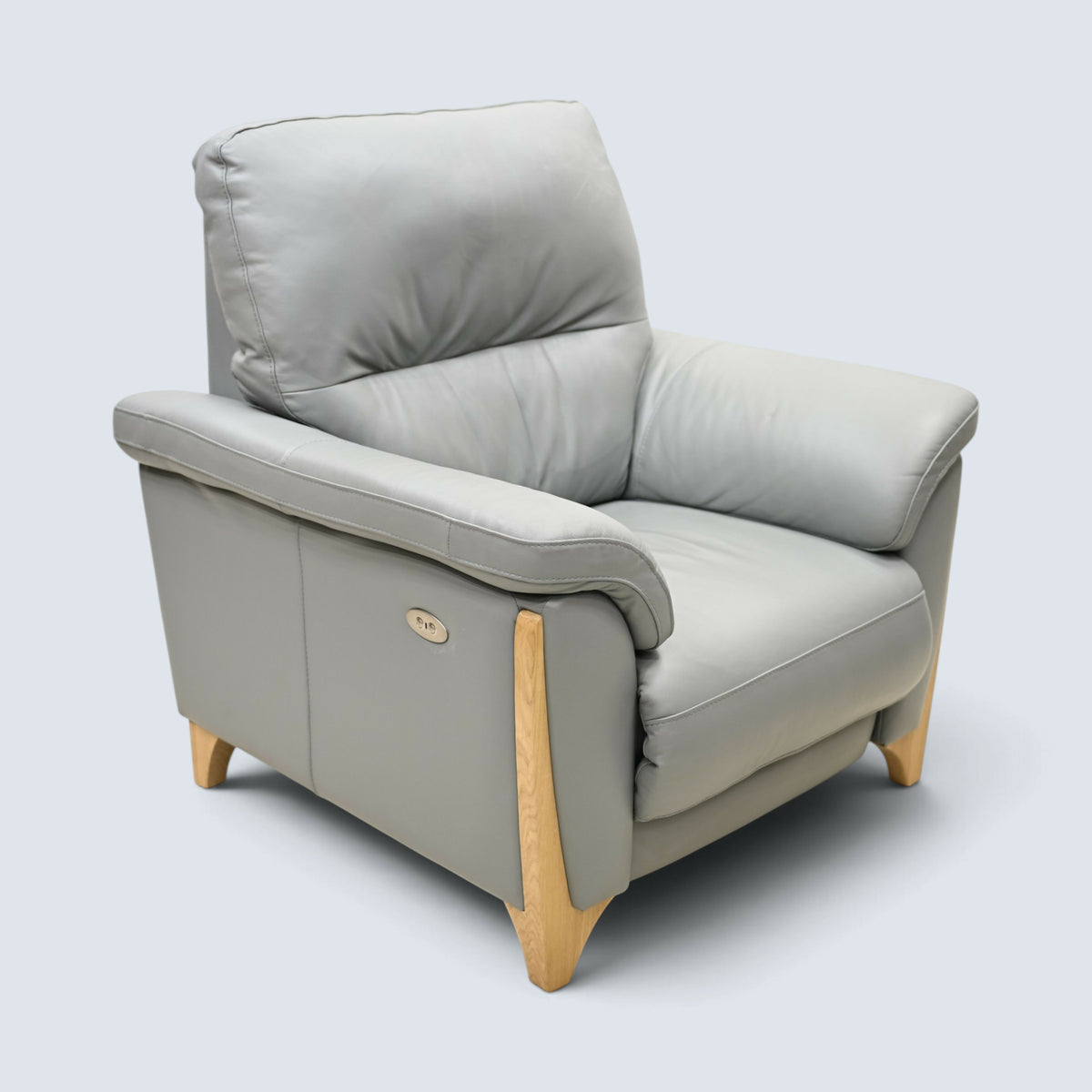 Ercol Electric Reclining Armchair From Grey Leather Enna Range FREE UK Delivery*